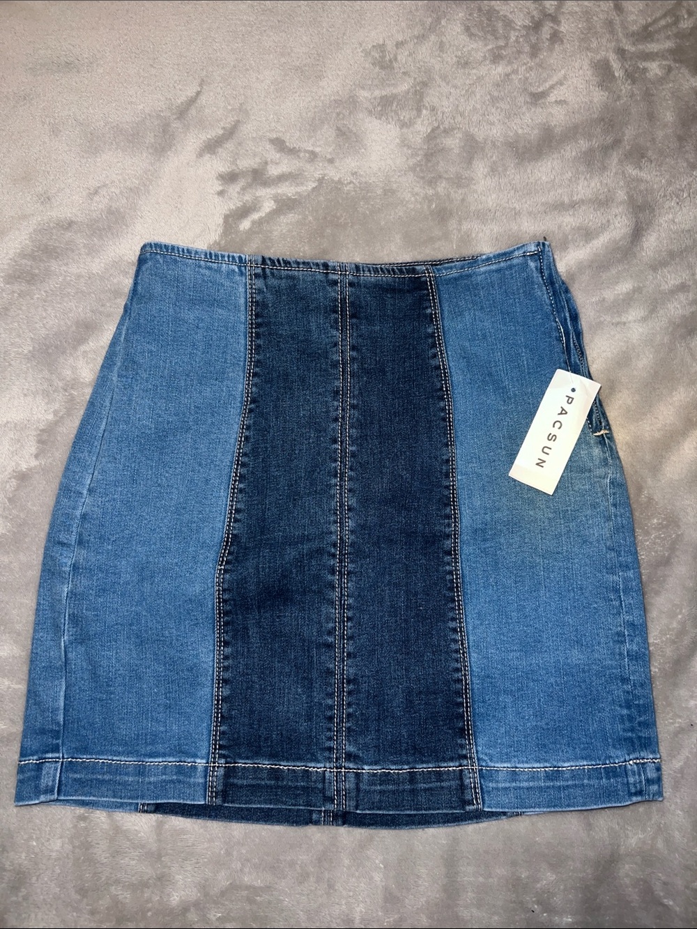 PacSun Two-Tone Denim Panel Mini Pencil Skirt